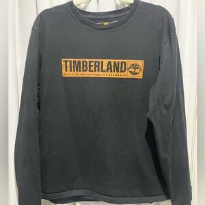 Timberland Black and Gold Long Sleeve Logo Tee Size XLarge Cotton